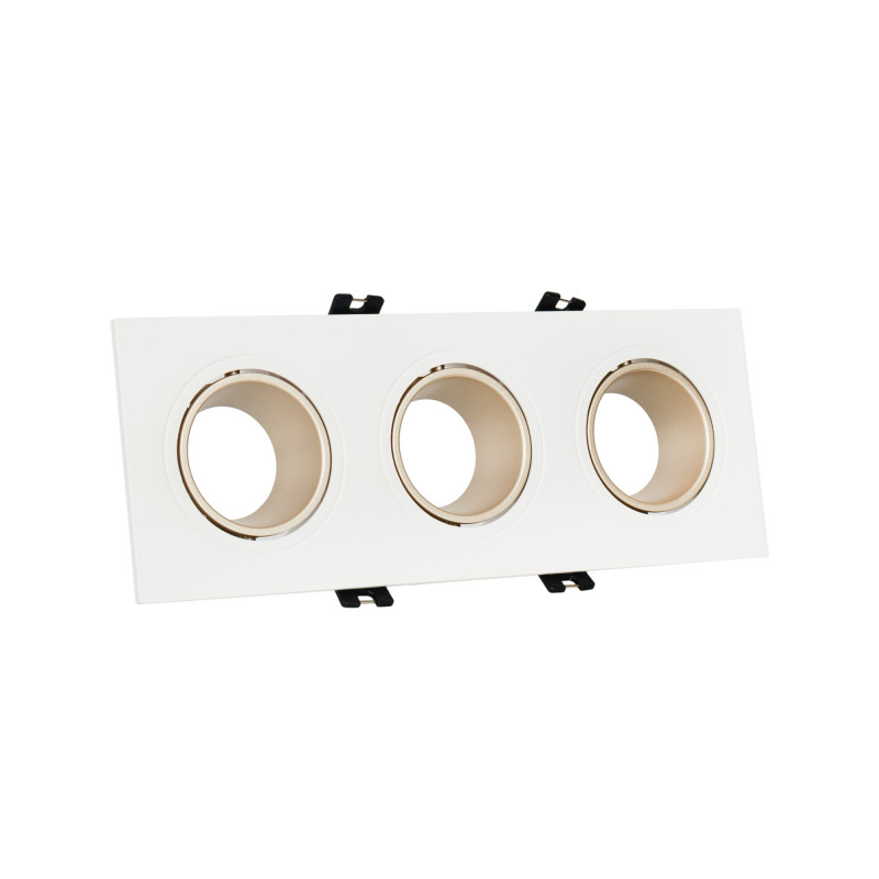 Aro firkantet nedoverbelysning med trippel GU10 / MR16 - Lav UGR - Skjær 75 x 235mm