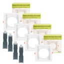 Set x 4 - Vierkante cardan-as downlight ring voor QR111 of AR111 lamp - Uitsparing 155 x 155 mm