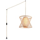 Bamboo pendant lamp "Rise" with switch and plug