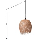 Rattan pendant lamp "Java" with switch and socket