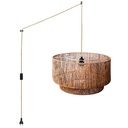 Jute pendant lamp "Bali" with switch and plug