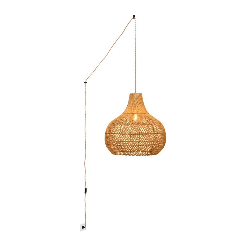 Wiklinowa lampa wisząca "Samoa" z włącznikiem i wtyczką