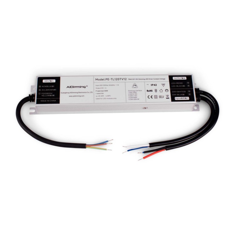 Fonte de alimentação dimerizável TRIAC/0-10V 200-250V - Saída 12V - 10A - 120W