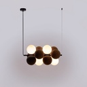Závěsná akustická lampa „DRAC“ - 4 osvětlené koule a 8 absorpčních koulí