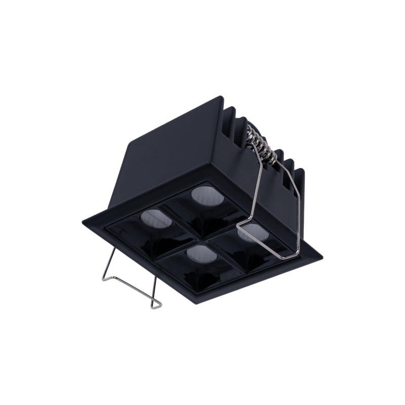 Ugradni kvadratni LED downlight 8W - 4 reflektora - UGR18 - CRI90 - OSRAM čip - Crna