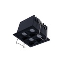 Stropní LED svítidlo čtvercové vestavné 8W - 4 Zdroje - UGR18 - CRI90 - Čip OSRAM - Černá