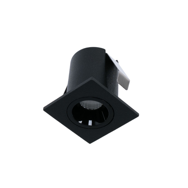 Čtvercový vestavný LED downlight 2W - Chip Osram - UGR18 - Průměr řezu Ø 25mm - Černý