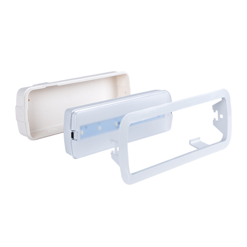 3W Emergency light - Autonomy 3h + recessed box - IP20