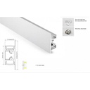 Profil aluminiowy do taśmy LED do montażu powierzchniowego - Osłona górna/dolna - 18x49mm - 2 metry