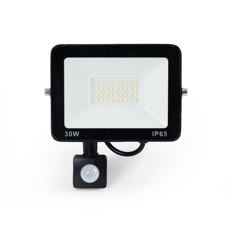 LED projektor do exteriéru s PIR pohybovým senzorem - 30W - IP65 - 6000K