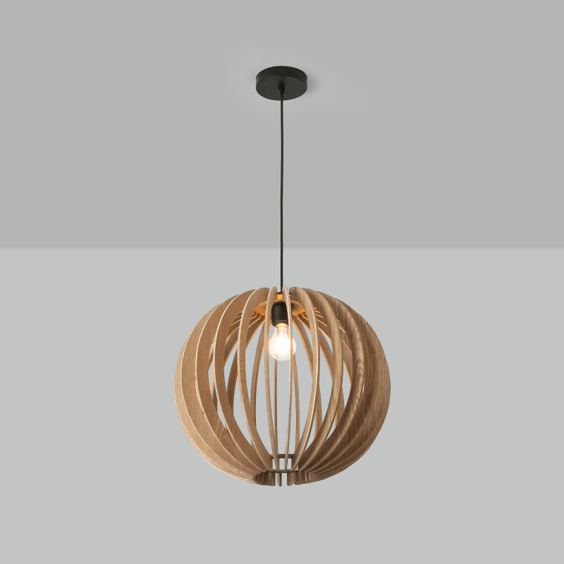 Lampe suspendue en bois "BURMA" - Ø 45cm - E27