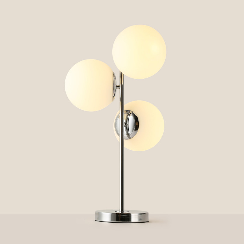 Triple crystal ball table lamp "ROM" - 3 x E27 - Ø 15cm