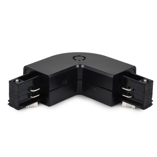 Rigid 90º corner joint for three-phase rail
