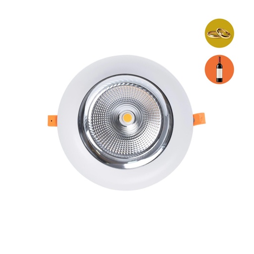 [B1260-1-OROYVINO] LED inbouwspot voor goud- en wijnwinkels - 44W - Philips driver - Zaagmaat Ø210 mm