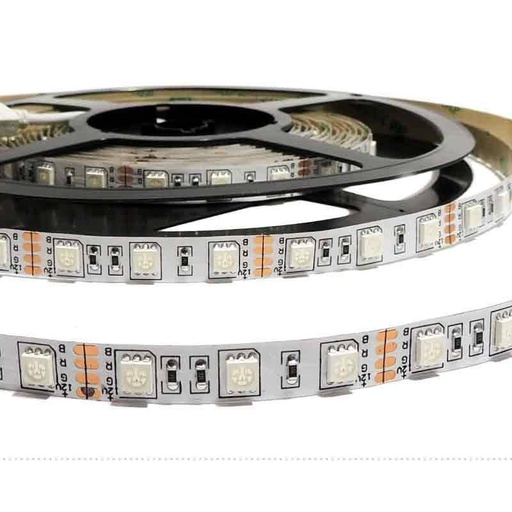 [B1546-IP20] LED Strip 12V-DC 72W 10mm veelkleurig RGB IP20 (SMD505050 60ch/m) Rol 5 meter