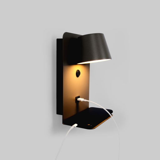 Wall reading lamp with USB port "BASKOP" - 6W - Vertical design
