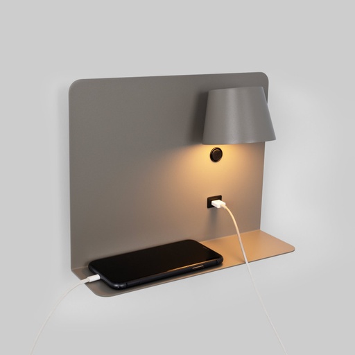 Φωτιστικό ανάγνωσης τοίχου με θύρα USB "BASKOP" - 6W - Δεξί φως