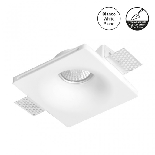 [B254]  square downlight od gipsa - bez ivice - 1 x GU10