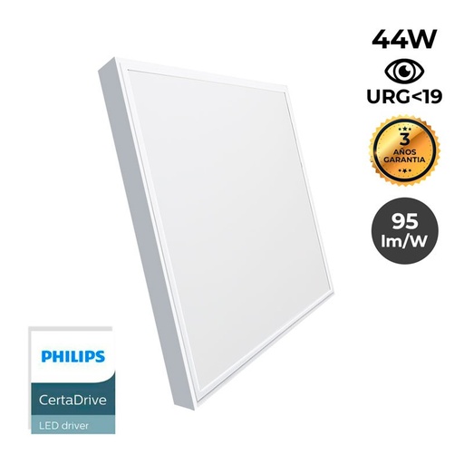 Pannello LED slim da superficie 60X60 cm - Driver PHILIPS - 44W - UGR19 - con KIT di montaggio