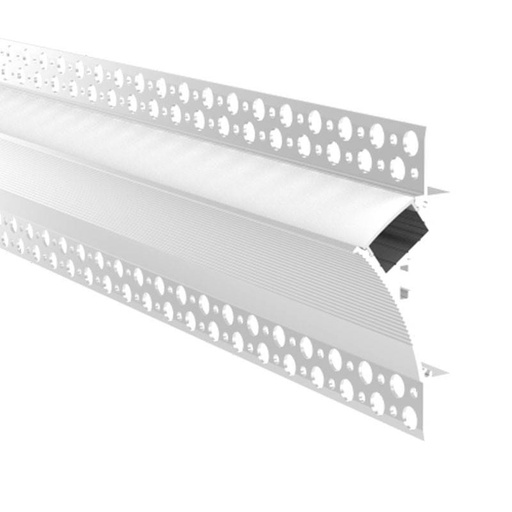 [BPERFALP128] Profilé intégration LED / sans cadre coin - 96 x 35mm - Avec diffuseur - 2 mètres