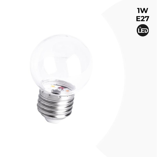 Žiarovka LED E27 1W Priehľadná