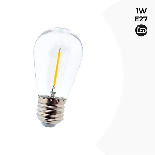 Led žárovka E27 S14 transparentní 1W