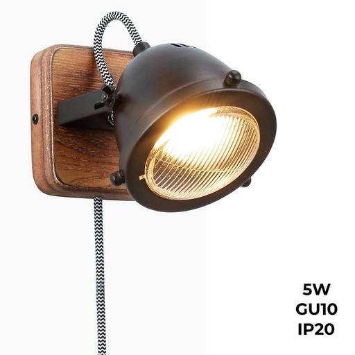 Industrialna lampa ścienna "Mott" - Regulowana - GU10 w zestawie