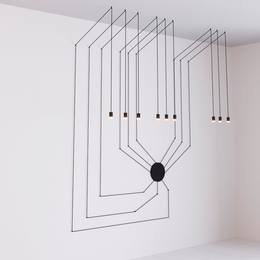 [LN4029-9-N] Design pendant lamp "Nebula" - 9x6W