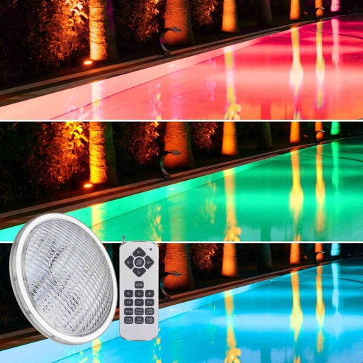 [B2152-RGB] LED žarulja za bazen PAR56 RGB 12V AC - 24W - Potopna - S daljinskim upravljačem - IP68