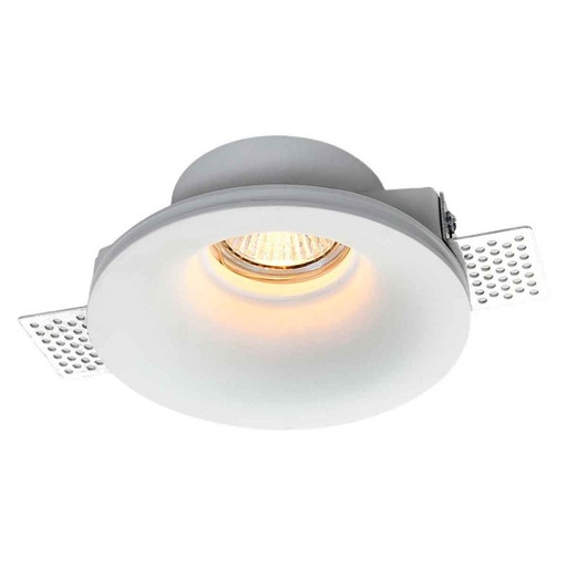 [B251] Aro indbygnings-downlight rund af gips GU10 trimless