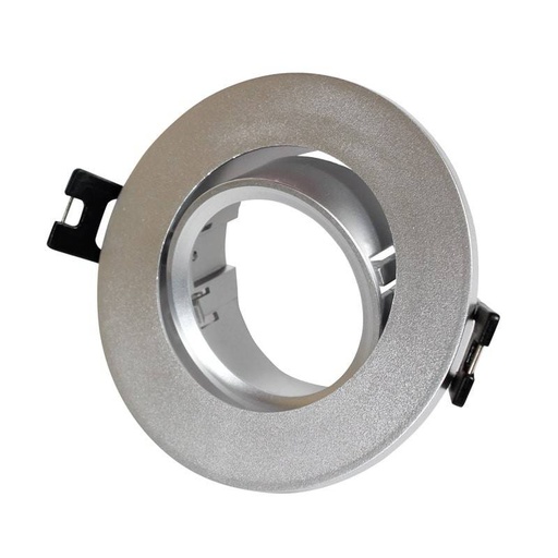 Tilting circular downlight ring for GU10 / MR16 bulb - Cut Ø75 mm