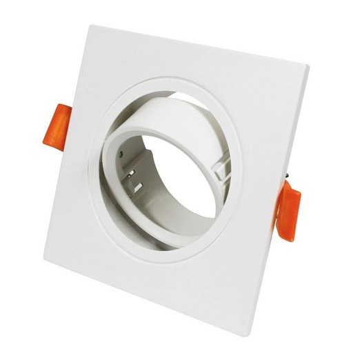Tilting square downlight ring for GU10/MR16 bulb - Cut Ø75mm