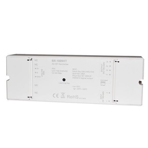 [SR-1009HT] RGB dimmer controller 230V - 3 Channels - 1.6A/Channel - Receiver RF/DMX SUNRICHER - Perfect RF