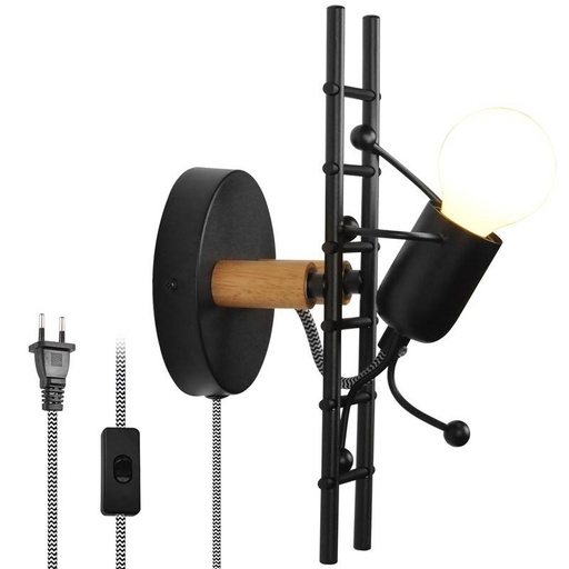 Lampa ścienna "Doll" - Z włącznikiem i wtyczką - E27