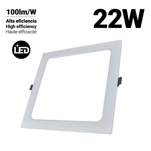 Downlight LED encastrável quadrado DOB 22W corte 190 X 190mm