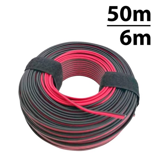 Kabel Bipolar Röd-Svart 2x0,52 12-24V