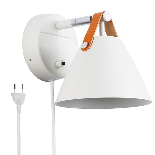 Ellen" leather wall sconce with cable and switch