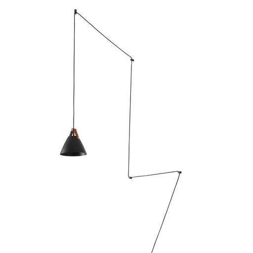 Skórzana lampa wisząca "Sam" z gniazdkiem