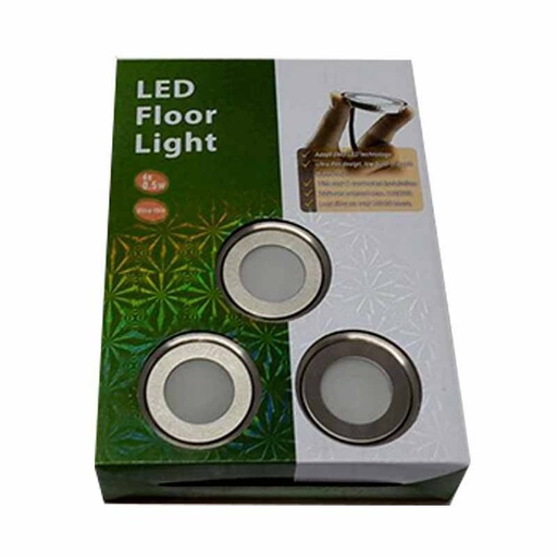 [BA50001-RGB] Kit 6 LED RGB recessed floor spotlights Ø58x9mm 0,5W 12V-DC IP67