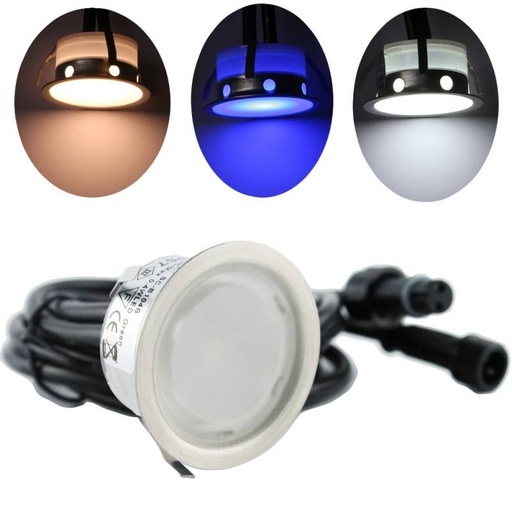 KIT 6 luzes balizas LED Ø40X20mm 0,4W 12V-DC IP67