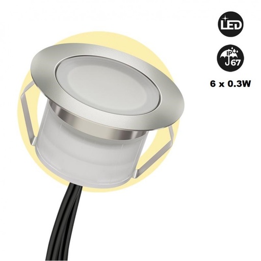 Kit 6 LED Bodeneinbaustrahler 0,4W 12V-DC IP67