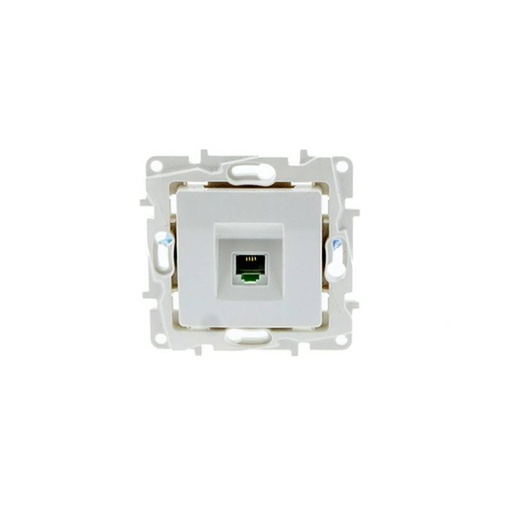 RJ11 flush-mount telephone socket with decorative frame