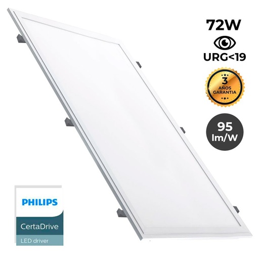 Εντοιχιζόμενο πάνελ LED 1200X600mm Slim 72W PHILIPS DRIVER UGR19 με κιτ τοποθέτησης