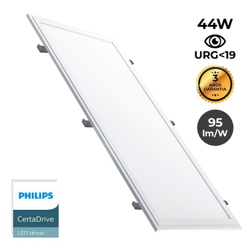 Painel LED slim encastrável 120X30 cm - Driver Philips - 44W - UGR19 - Com KIT de montagem