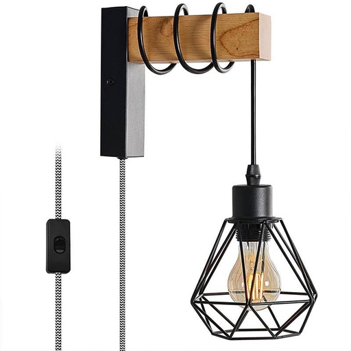 Lampa ścienna klatkowa z kablem i wtyczką "RODEN".