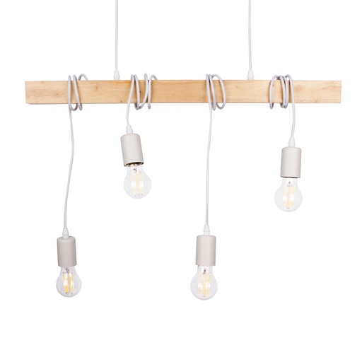 Vintage drewniana lampa wisząca "Otto" - 4 x E27