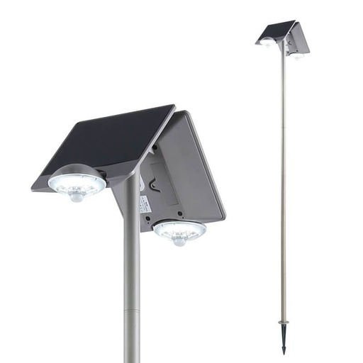 [SL20] Lampione con doppio pannello solare e sensore IP44