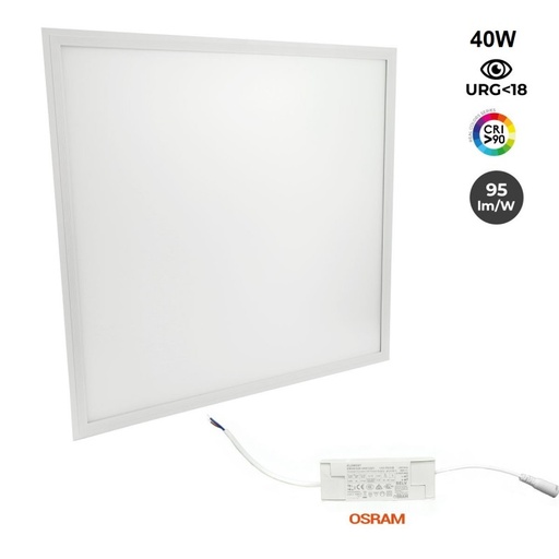 LED panel slim 60x60cm - Driver OSRAM - 40W - UGR18 - CRI 90
