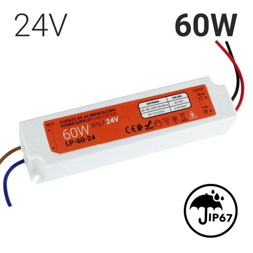 [LP-60-24] Fonte de alimentação compacta estanque 24V 60W IP67