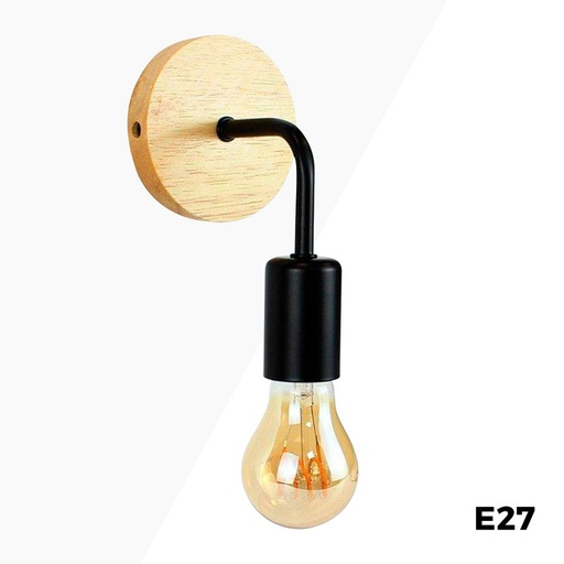 Wandlamp "Morgan" van hout en metaal.